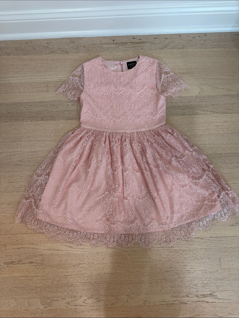 Bardot Girls Pink Lace Party Dress